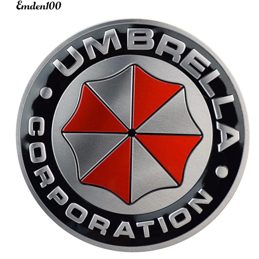 Miếng dán hợp kim nhôm họa tiết chữ Umbrella Corporation trang trí xe ô tô độc đáo