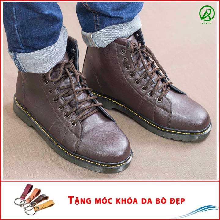 Giày Da Nam AROTI Boot Cổ Cao Chất Đẹp Cao Cấp,Đế Khâu Chắc Chắn Form Mạnh Mẽ,Cực Nam Tính Màu Nâu- Đủ size  M89-N(MK)