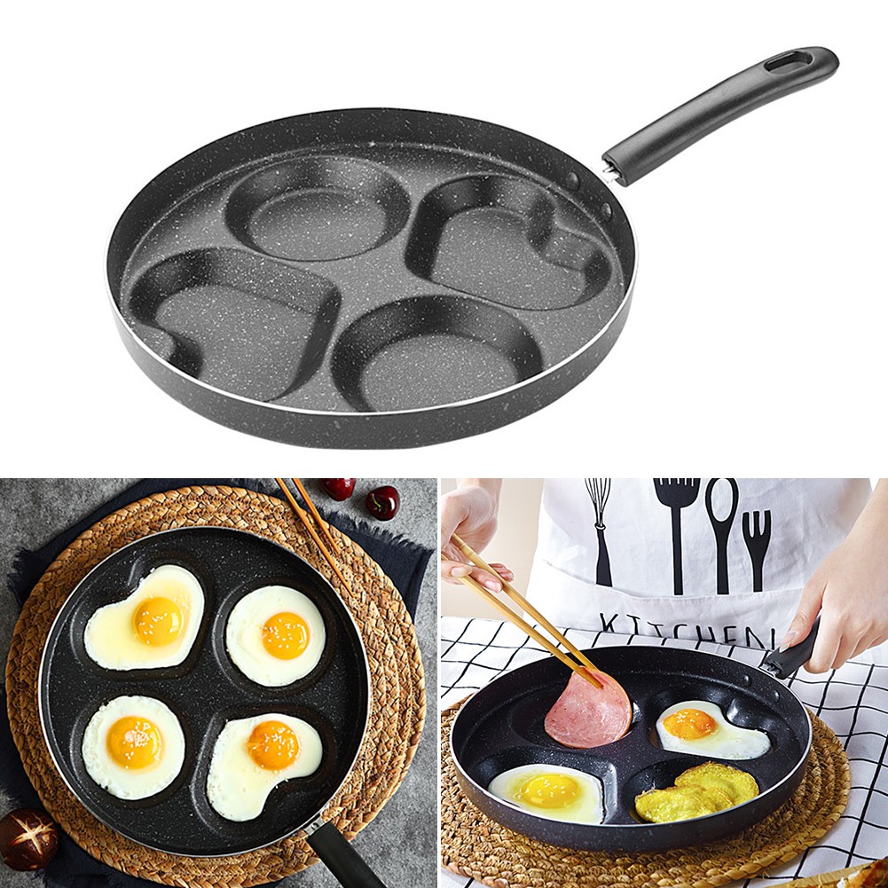 Chảo Chiên Trứng Chống Dính 4 Lỗ Hình Trái Tim