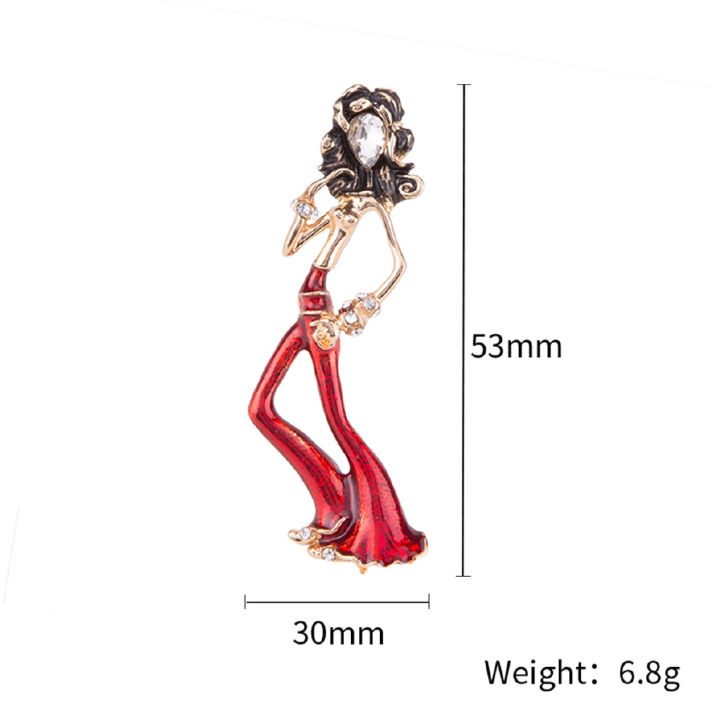 Ghim Cài Áo Hình Con Người Tráng Men Thời Trang Cho Nữ