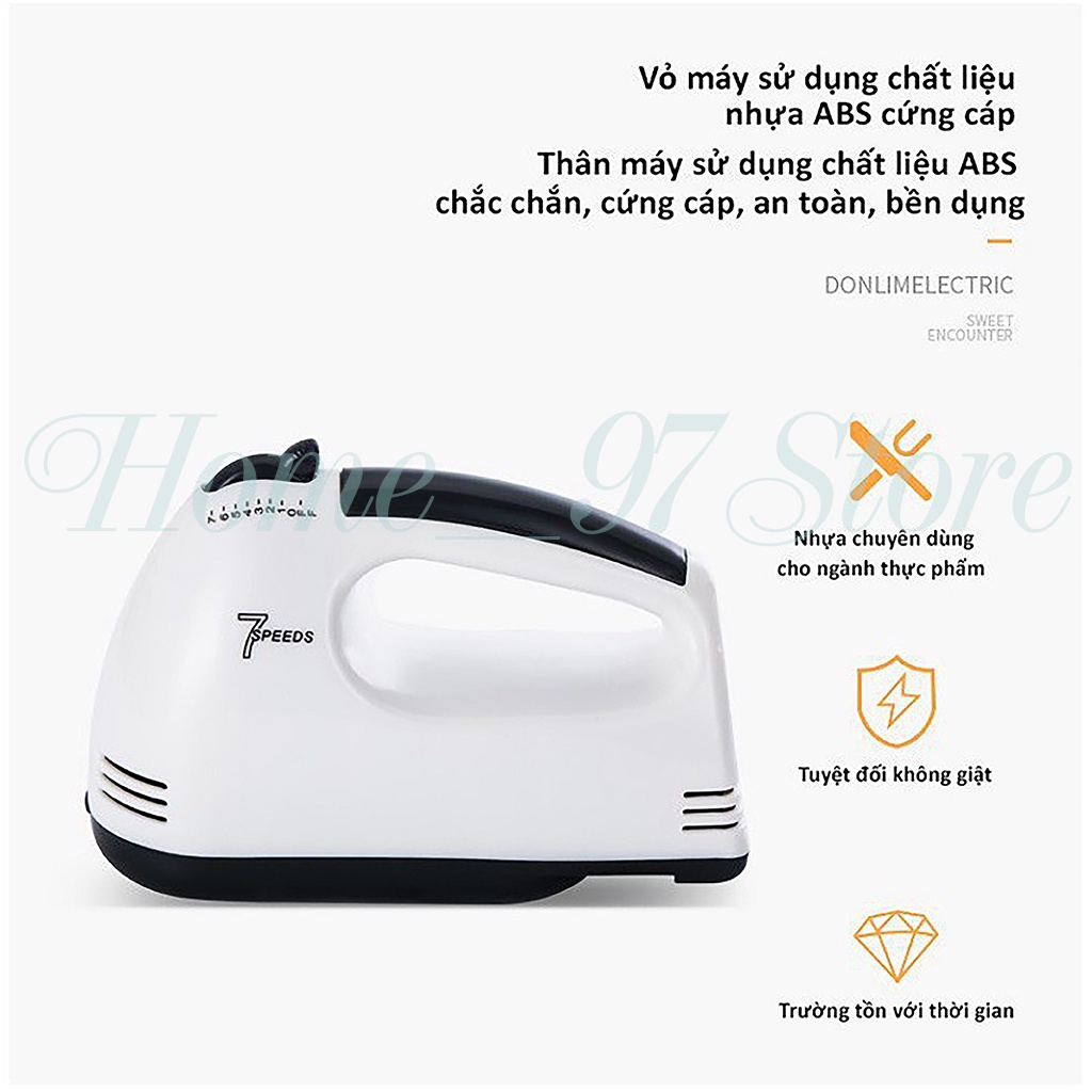 Máy Đánh Trứng Mini Cầm Tay 7 Tốc Độ Đa Năng, Đánh Trứng, Làm Bánh, Đánh Kem,Trộn Bột,Tạo Bọt Cà Phê Tiện Lợi.