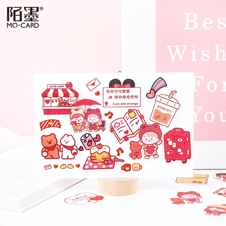 Sticker 40 miếng dán cute siêu đáng yêu, hình dán mũ bảo hiểm, laptop, điện thoại, vali chống nước