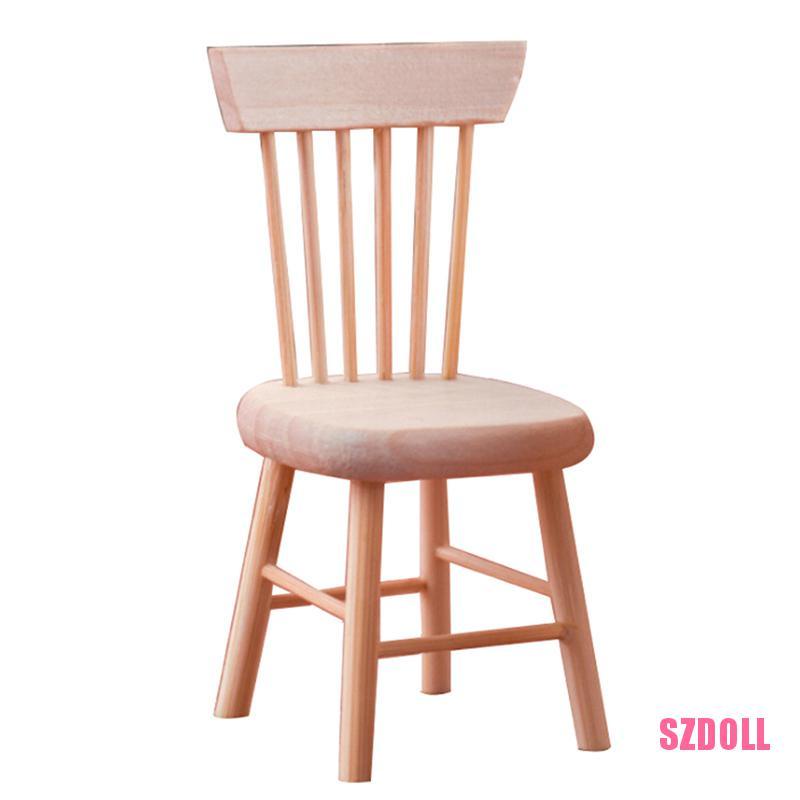 Mô Hình Ghế Gỗ Mini Tỷ Lệ 1/12 Dành Cho Nhà Búp Bê SZDOLL6