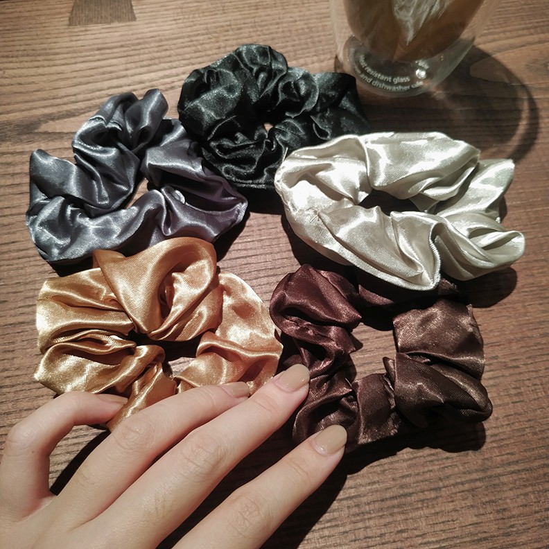 Cột Tóc Scrunchies Bộ 52 Màu Nhiều Style - Phần 4 Coffee n Vanilla