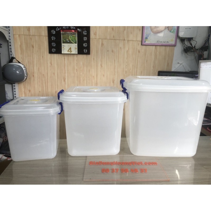 Thùng nhựa vuông đựng dung tích 10,20,40l nhựa trắng sữa bền chắc