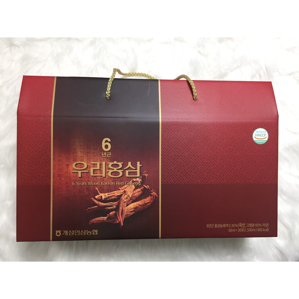 Nước Hồng Sâm 6 Years Woori Korean Red Gíneng (50mlx30 gói) | BigBuy360 - bigbuy360.vn