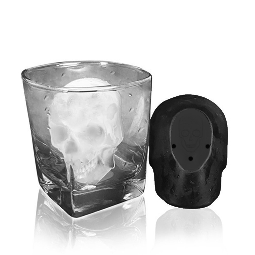 3D Big Skull Khay làm đá Khuôn quầy bar Tiệc rượu Máy làm đá Khuôn làm đá Dụng cụ làm đá khay