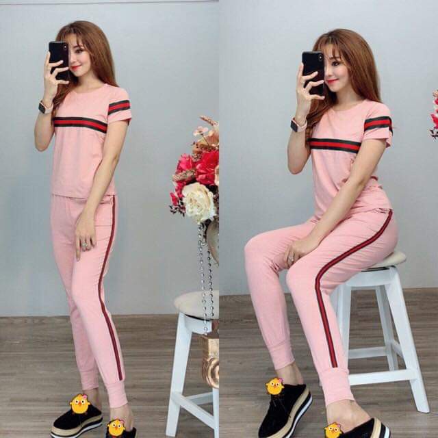 Đồ bộ nữ vải cotton Thiêu sọc áo quần mềm mại thoáng mát không xù không chùn | BigBuy360 - bigbuy360.vn