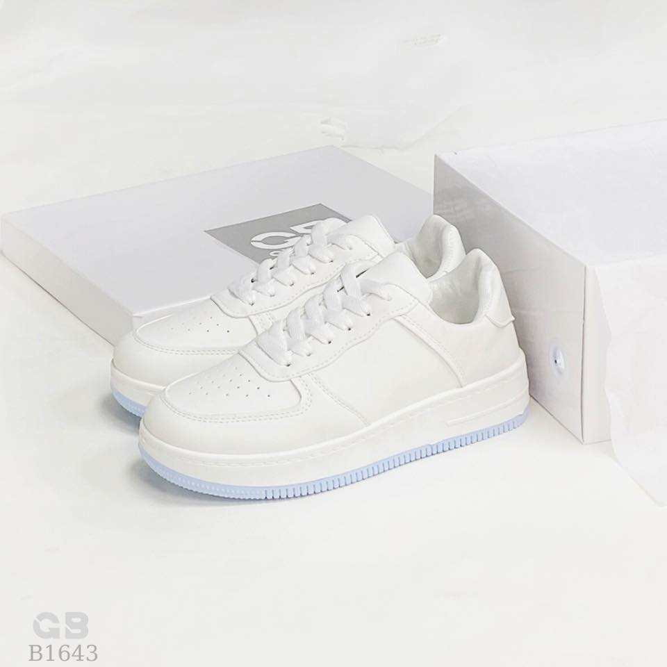 Giày Sneaker Nữ Giày BOM Thể Thao Đế Bằng Êm Chân Đổi Màu Khi Ra Nắng Đẹp Mới Nhất Màu Trắng giayBOM B1643