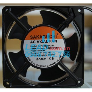 Quạt hút, quạt tản nhiệt AC 12cm Sakaguchi GH12038HA2SL, 220VAC, 120x120x38mm