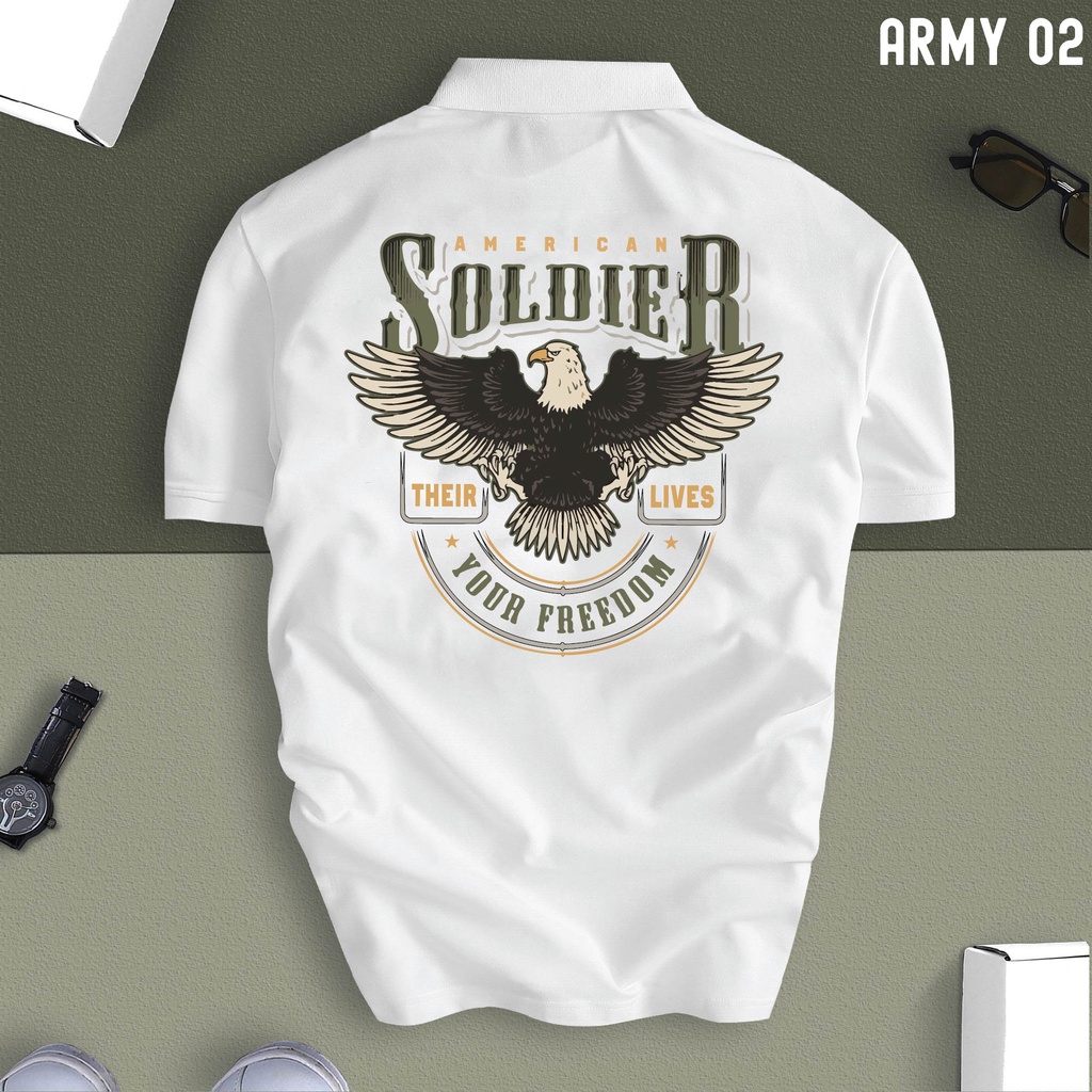 Áo Polo ĐẠI BÀNG nam cổ bẻ vải xịn form chuẩn, trẻ trung, thanh lịch - ARMY 02