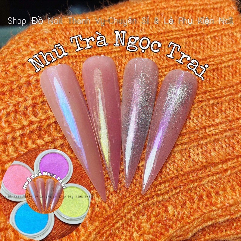 Tráng Gương Ngọc Trai Nail, Nhũ Chà Dạng Nén [Thanh Vy Nail]