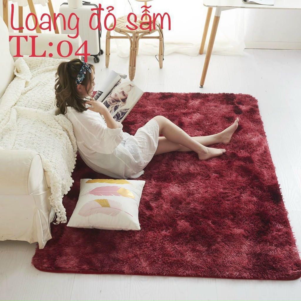 Thảm trải sàn lông loang loại To rộng 1m6x2m hàng cao cấp - không rụng lông.