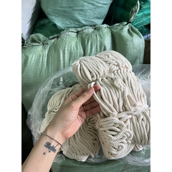 1kg dây thừng cotton macrame  trang trí, handmade, dây tết treo xích đu, homestay thiết kế, mành rèm