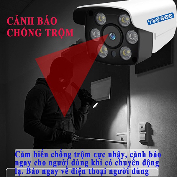 Camera Yoose 6 mắt 1080p 2 râu xem đêm có màu chống nước | BigBuy360 - bigbuy360.vn