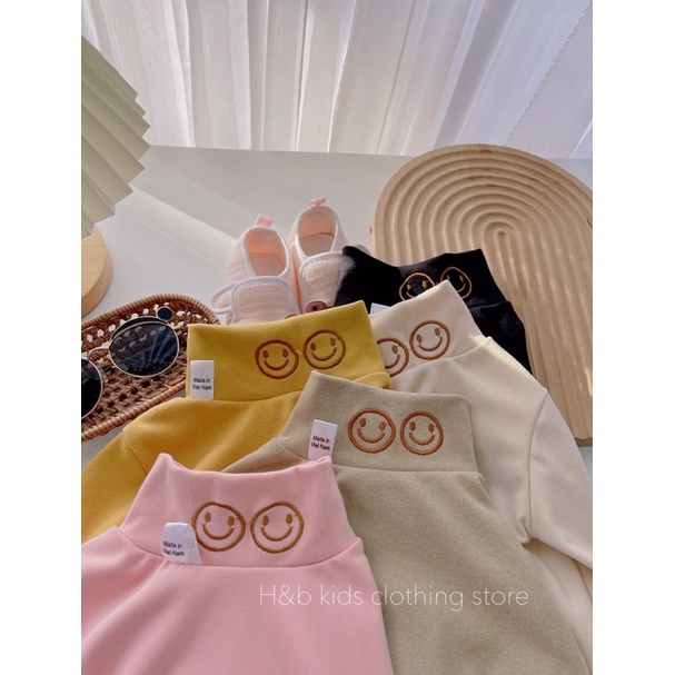 Áo giữ nhiệt cho bé trai bé gái size 10-30kg, áo thun dài tay cho bé chất cotton zip hàn_Quần áo trẻ em thu đông