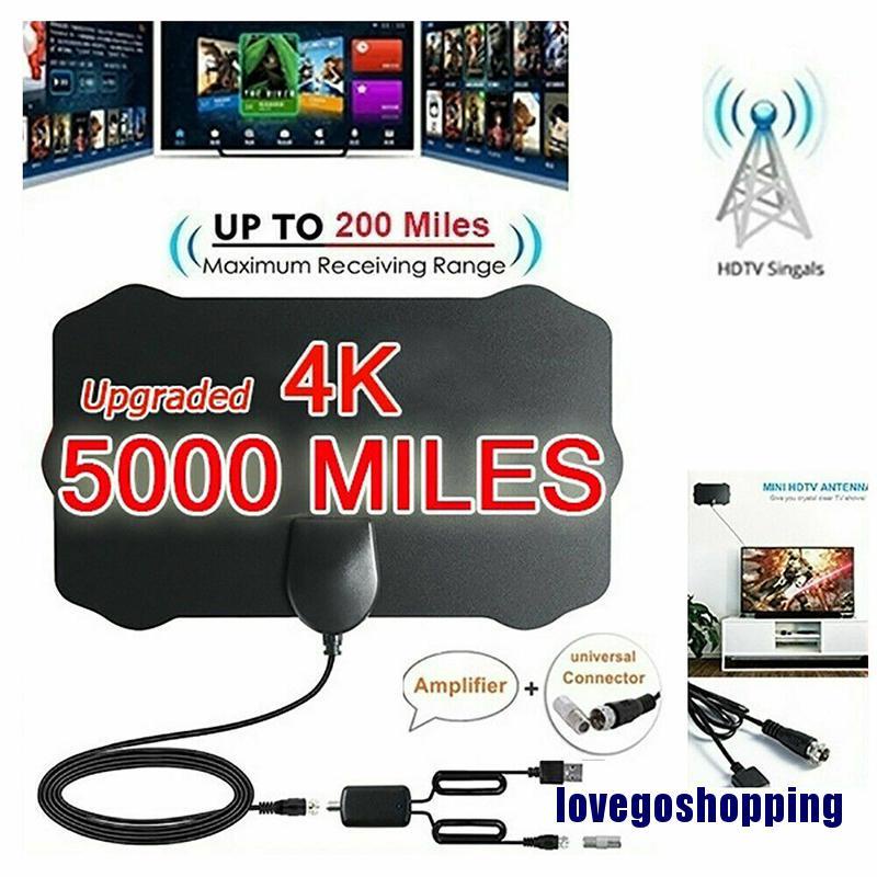 5000 Mile Range HDTV Antenna 4K HD Indoor Digital TV Aerial Signal Amplifier