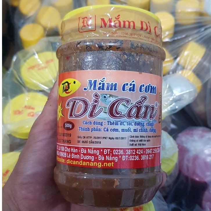 Mắm cá cơm Dì Cẩn hũ lớn 500g -  Đặc sản mắm Đà Nẵng