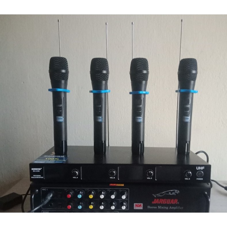 BỘ Micro không dây SHURE 238 4 tay mic Cao Cấp hàng chính hãng