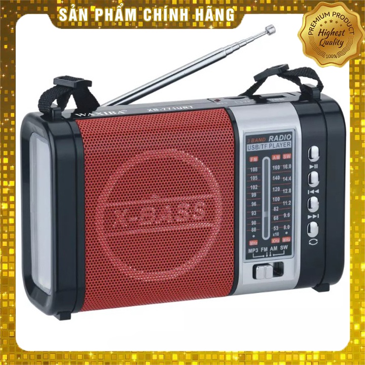 Máy Nghe Nhạc Kiêm Đài Radio Waxiba XB-771URT Tích Hợp Đèn Pin Hỗ Trợ Thẻ Nhớ, USB ( Tặng Dây Sạc, Pin Sạc )