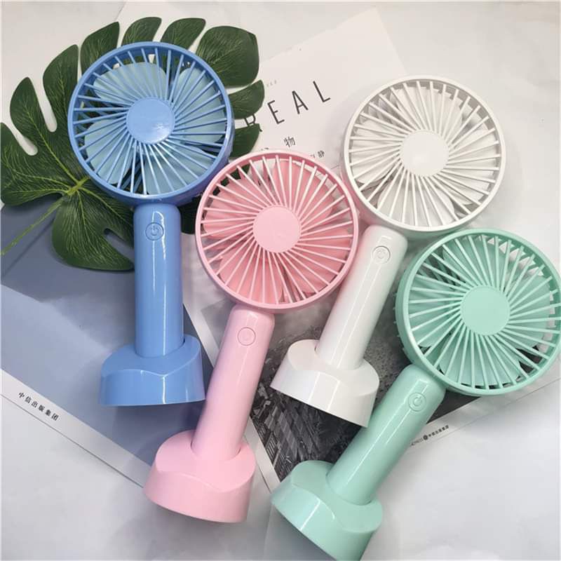 Quạt mini tích điện cầm tay có đế để bàn 3 tốc độ gió J9 | BigBuy360 - bigbuy360.vn