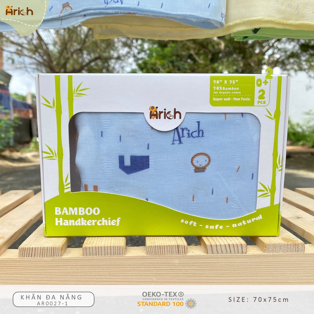 Khăn Tắm Sợi Tre Arich Cho Bé 70x75cm