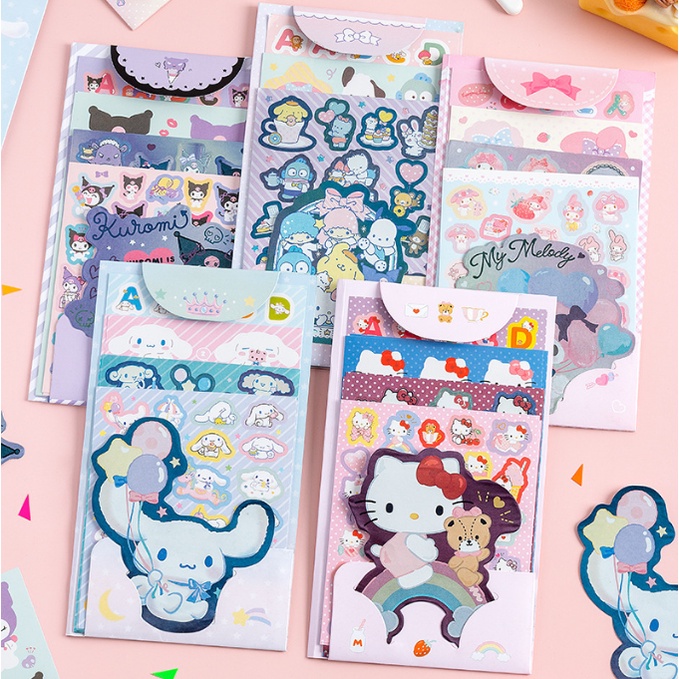 Bộ sticker DIY hình ảnh thành viên của Sanrio bao gồm bộ sticker Cinnamoroll và Kuromi bộ sticker sổ tay hoạt hình là món quà độc đáo cho học sinh