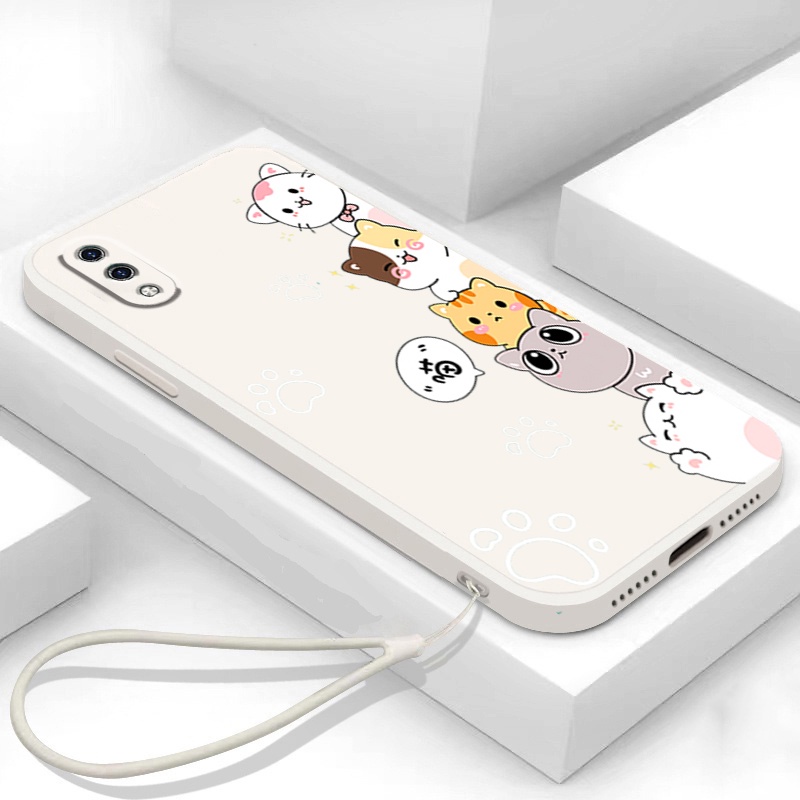 Ốp lưng vivo y91c vivo y1s vivo y93 vivo v11 Ốp Điện Thoại Silicone Mềm In Hình Mèo Cho vivo y91c vivo y1s vivo y93 vivo v11 DZMM01 viền vuông cute