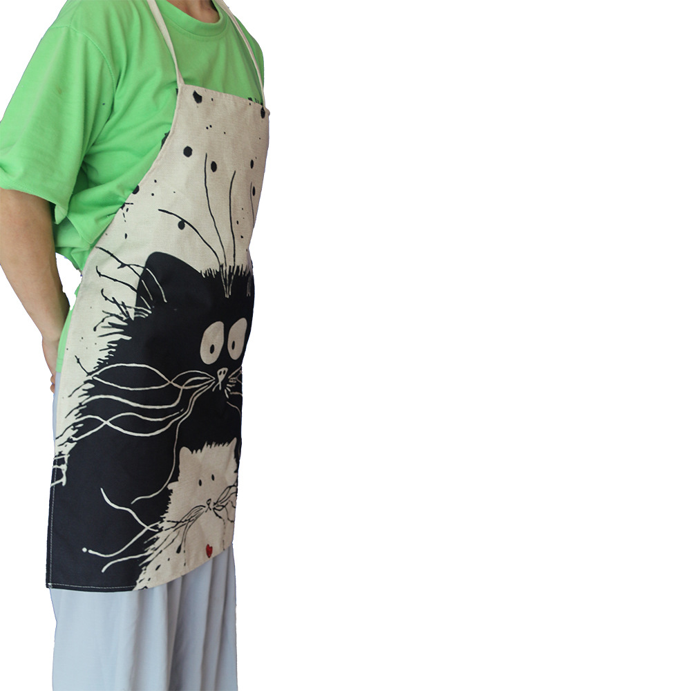 Tạp Dề Làm Bếp Vải Cotton Lanh Dễ Thương Cho Người Lớn