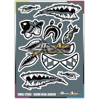 Tem Logo Sticker Cá Mập Siêu Dễ Thương