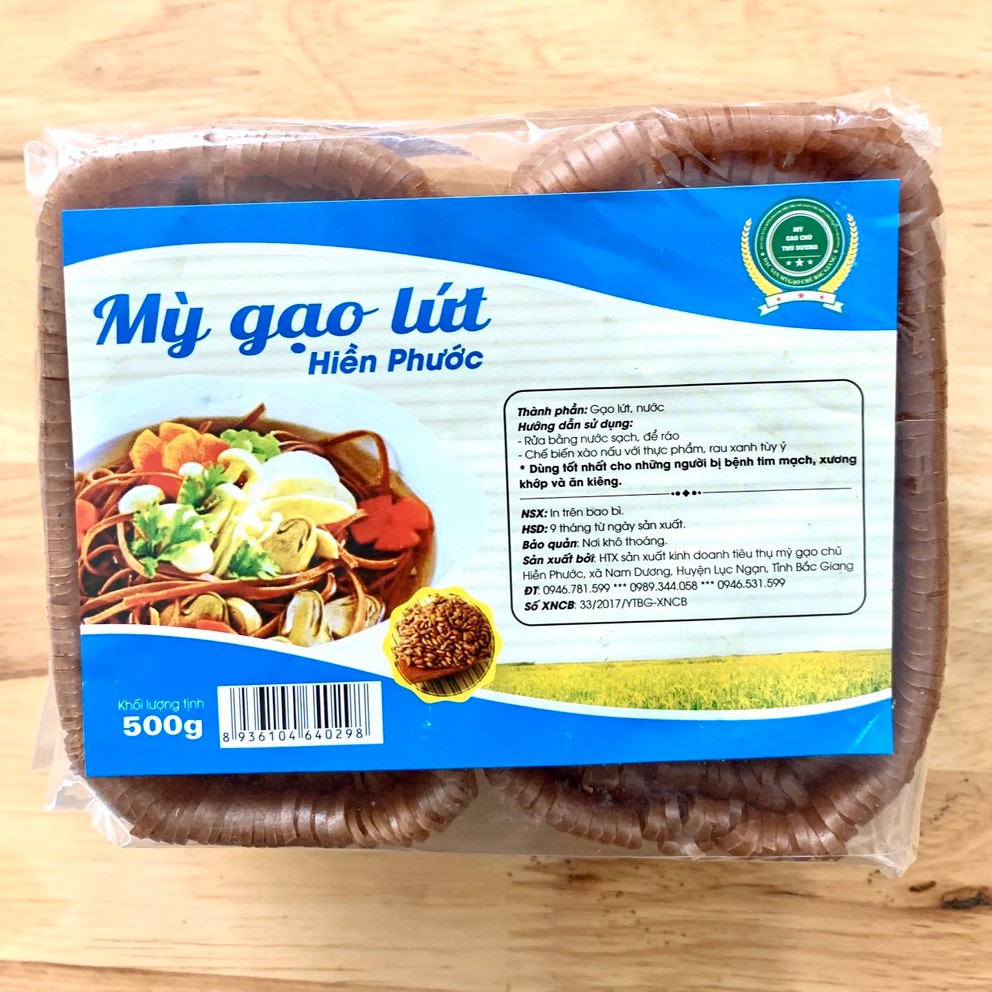 Mỳ Gạo Lứt Hữu Cơ Gói 500gram