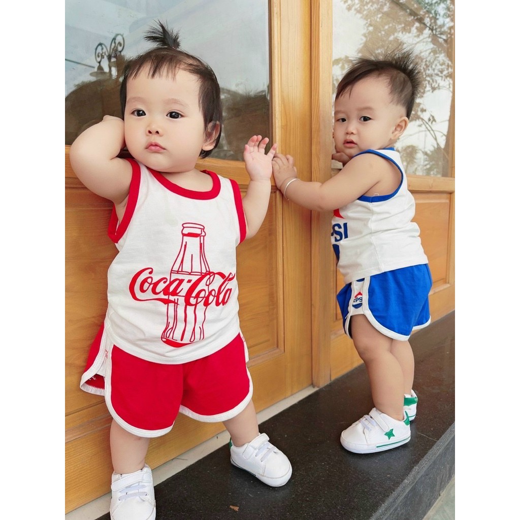 Đồ bộ cho bé, quần áo trẻ em bé bộ COCA và PEPSI cotton xinh xắn- TN31550