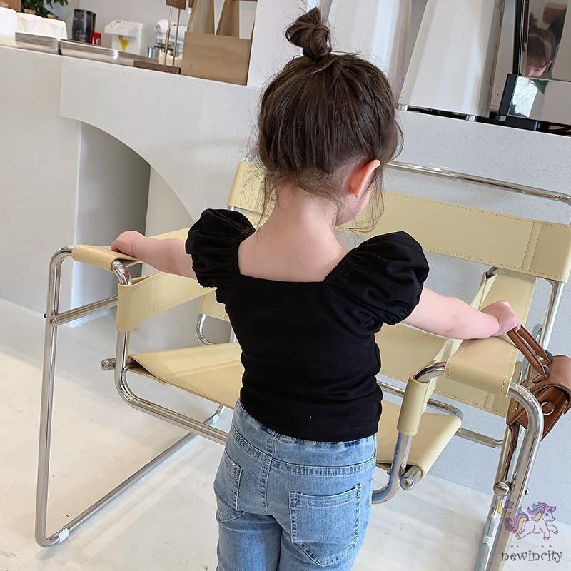 Áo tay ngắn phong cách Retro Hàn Quốc xinh xắn dành cho bé gái