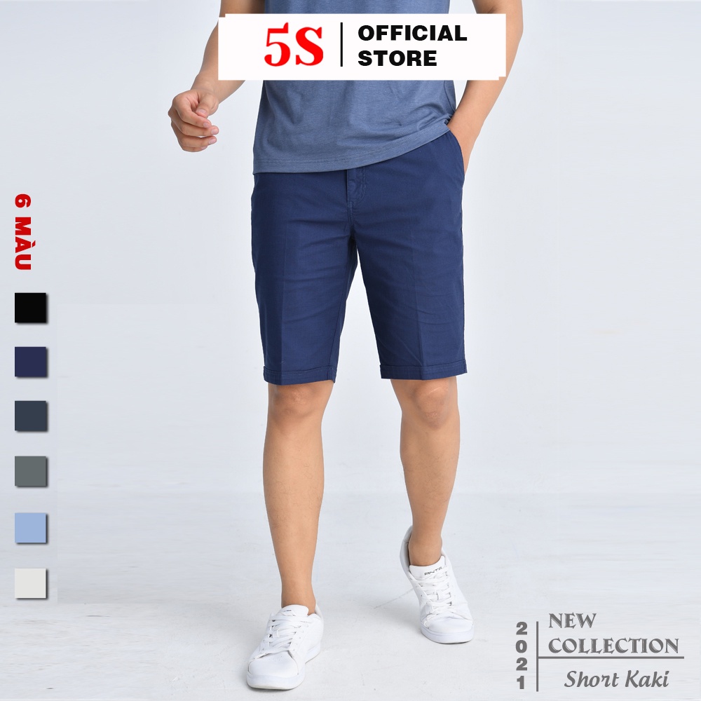 Quần Short Nam Kaki 5S (6 màu), Chất Liệu Cotton Premium Co Giãn Tốt, Thiết Kế Lưng Cài Cúc Trẻ Trung (QSK21004)