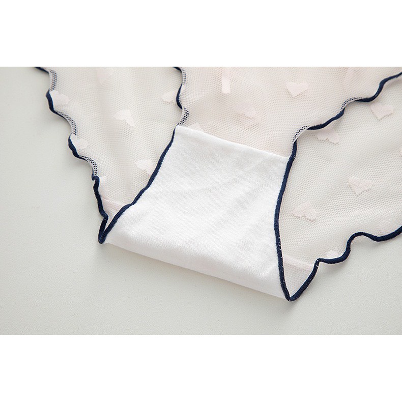 Quần Lót Nữ ❤️FREESHIP❤️ Quần Lót Ren Sexy viền màu phối họa tiết trái tim gợi cảm quyến rũ mã H006 | BigBuy360 - bigbuy360.vn