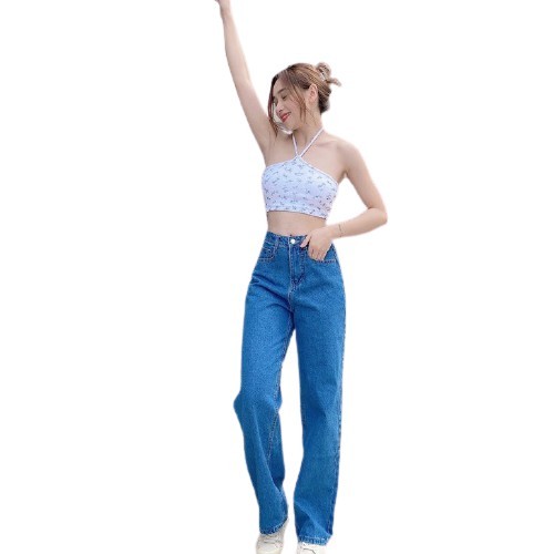 [Mã FAMALLT5 giảm 15% đơn 150k] Quần Jeans Nữ Suông Form Dài 022021 LA BOUTIQUE