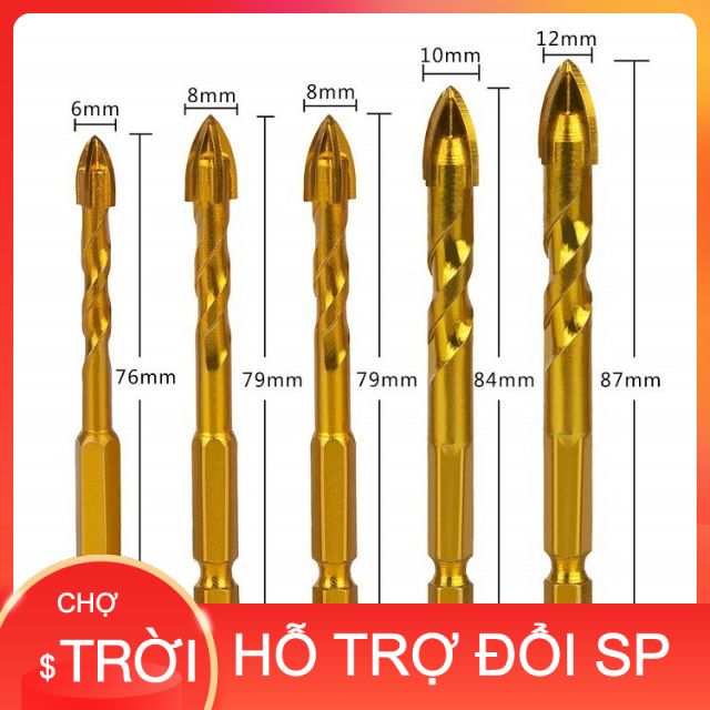 [Hàng Hot] Mũi Khoan Gạch Men Đa Năng, Mũi Khoan Tường Bê Tông Chuôi Chân Lục Giác {Cao Cấp]