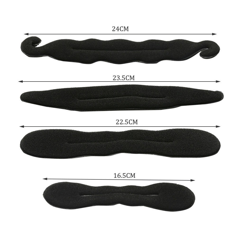 Set 4 Dụng Cụ Tạo Kiểu Tóc Búi Tròn Bằng Xốp Màu Đen Thời Trang Cho Nữ
