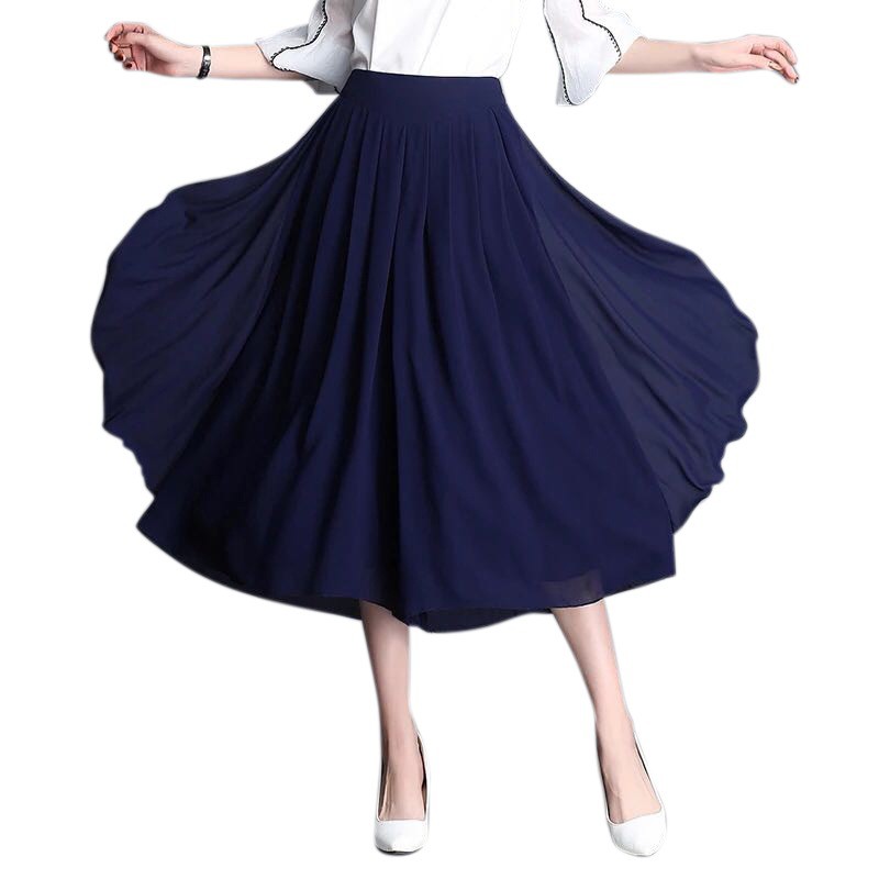 Quần ống rộng giả váy màu trơn cá tính cho nữ | BigBuy360 - bigbuy360.vn