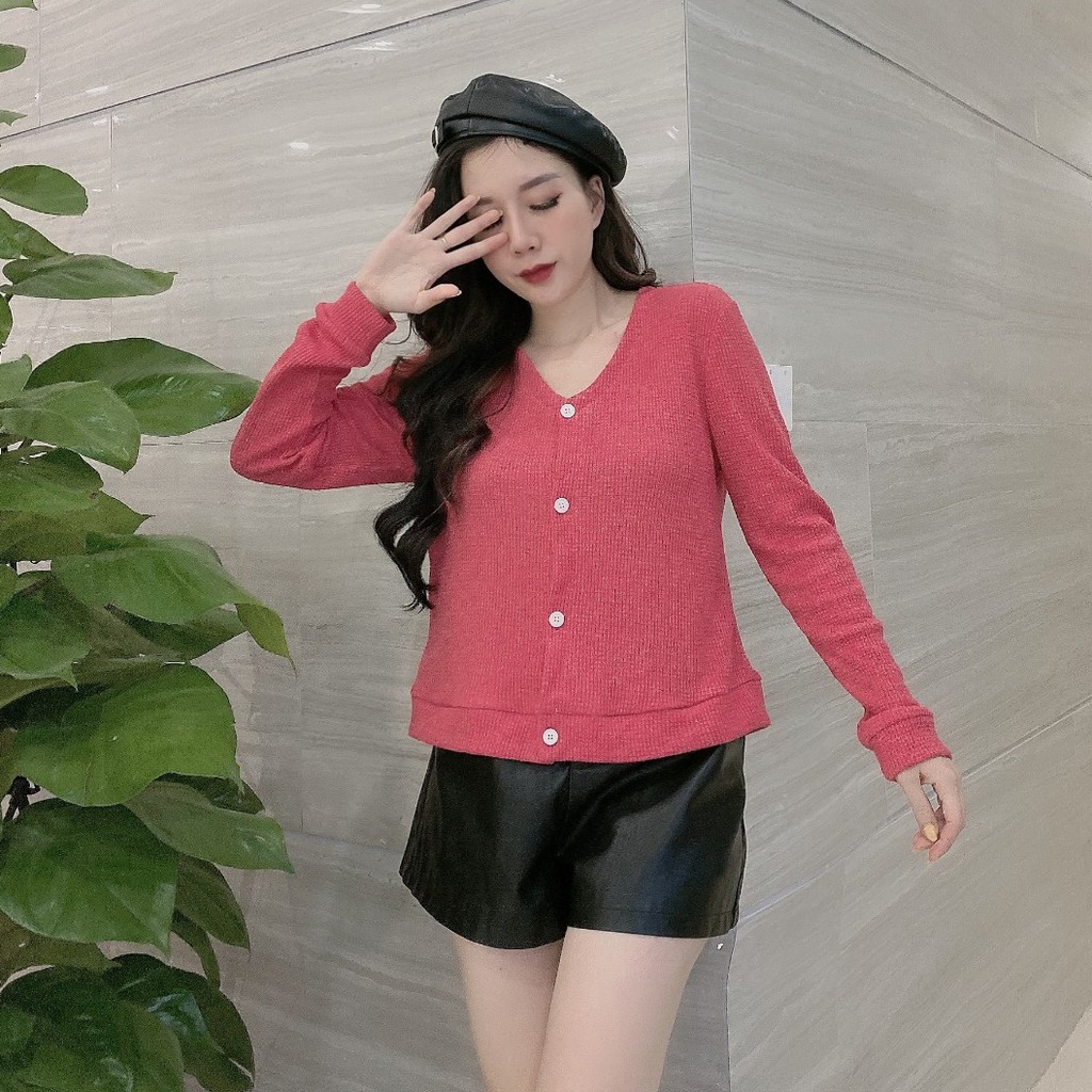 Aó khoác nữ cadigan nhiều màu chất tăm vuông