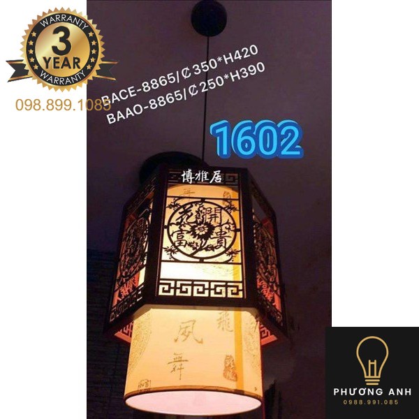 Đèn Thả Lồng Gỗ Tự Nhiên mã 1602 Phù Hợp Trang Trí Không Gian Nhà Gỗ , Nhà Cổ, Phòng Thờ, Nhà Hàng