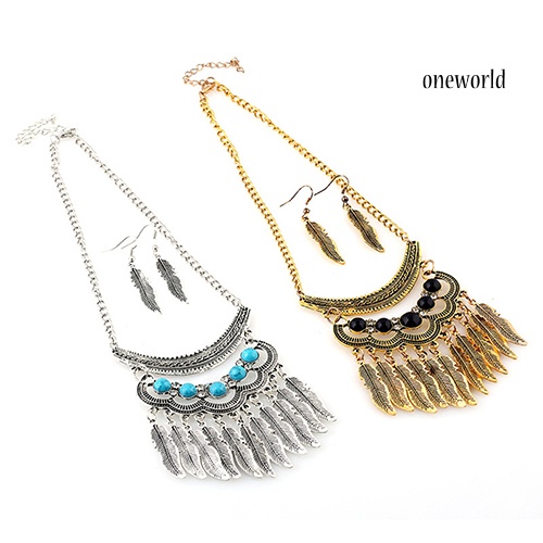Set Vòng cổ Và Đôi Khuyên Tai Phong Cách Cổ Điển Thanh Lịch Dành Cho Nữ
