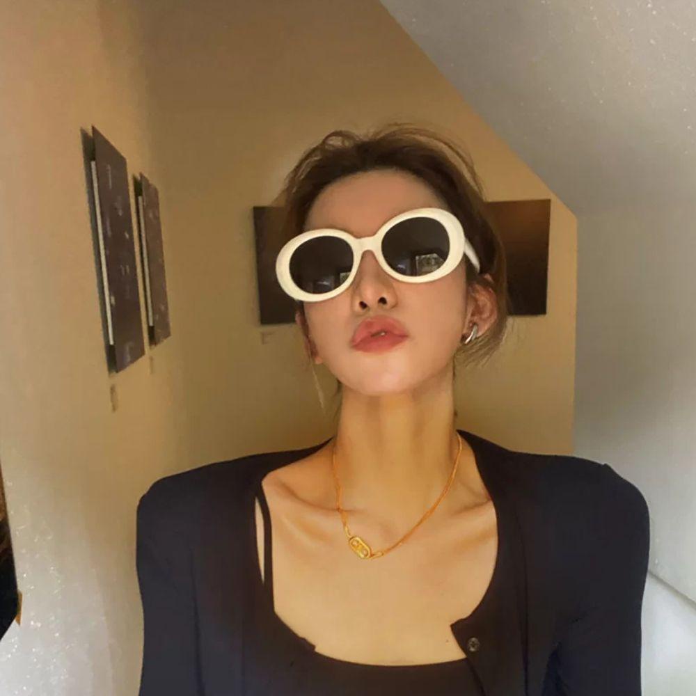 Kính Mát Gọng Oval Chống Tia UV Chống Bức Xạ Phong Cách Hàn Quốc Cổ Điển Thời Trang Cho Nam Và Nữ