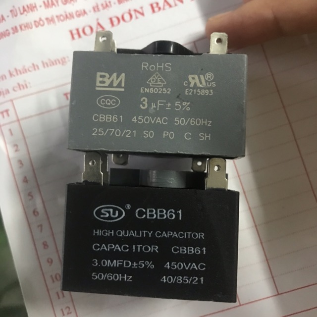 Tụ quạt dàn nóng điều hoà loại zắc1,5uf ,2uf.2,5uf.3uf.3,5uf.4uf.5uf.6uf.7uf.8uf