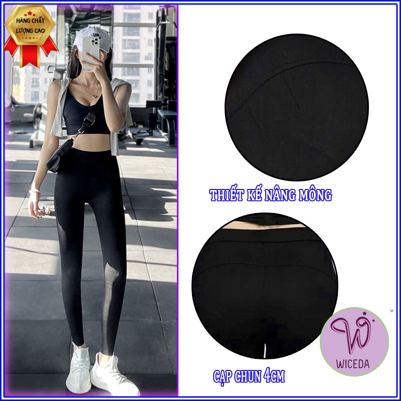 Quần legging dài nữ nâng mông ôm cạp cao đẹp , quần legging thun dày dặn giữ nhiệt Wiceda LG351