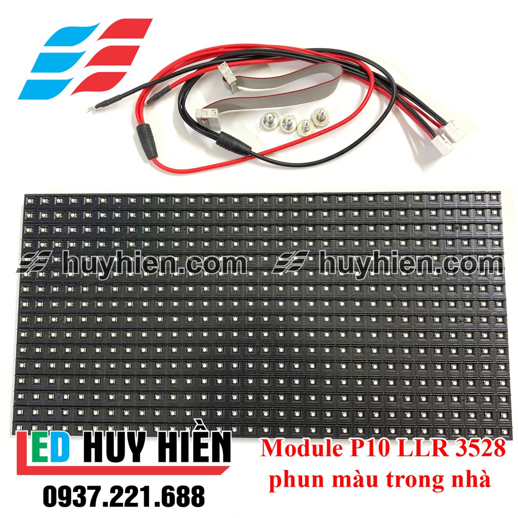 Module Led P10 phun màu trong nhà LLR  Đầy đủ phụ kiện