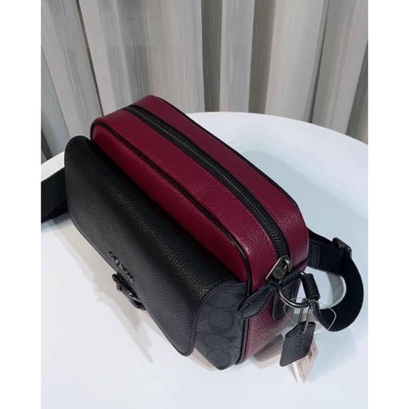 Túi đeo chéo C0ach nam Hudson da thật họa tiết chữ C cực sang