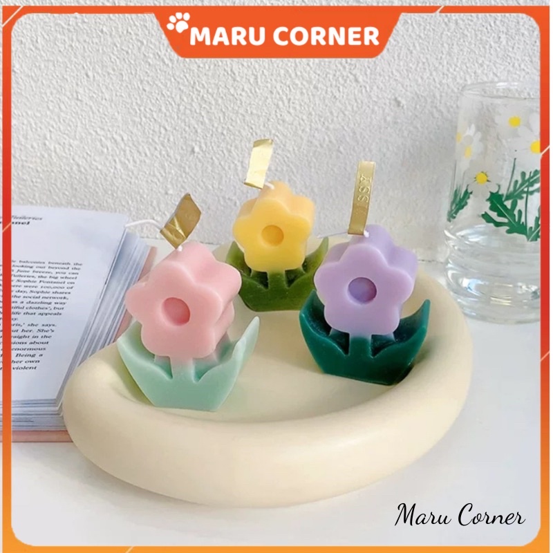 Nến thơm hình hoa decor trang trí làm thơm phòng flowercandles