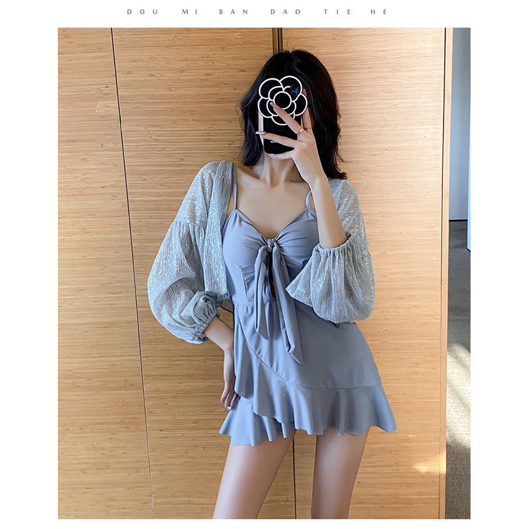 Bộ Đồ Bơi Một Mảnh Dài Tay Dáng Ôm Phong Cách Siêu Nữ Tính Thời Trang Mùa Xuân