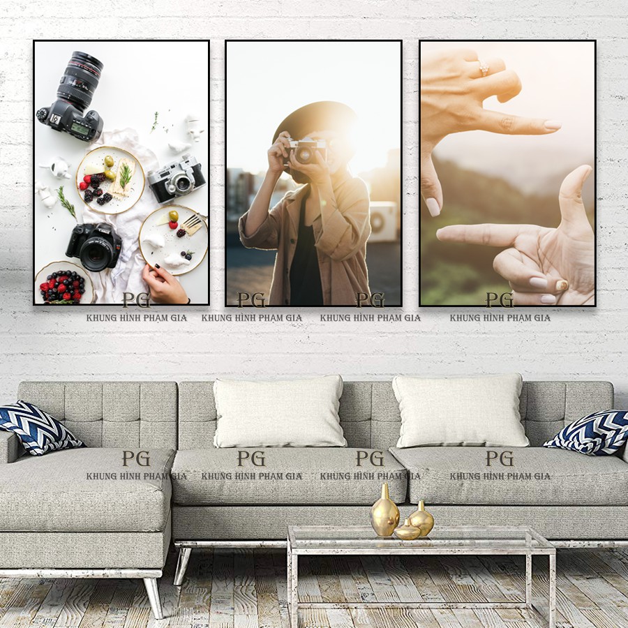 Bộ Tranh Treo Phòng Làm Việc, Phòng Ngủ, Studio Chủ Đề Thợ Chụp Ảnh, Photographer - Khung Hình Phạm Gia PGKD1352